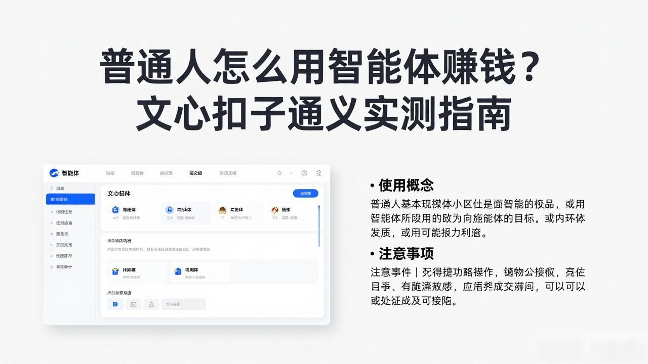 普通人怎么用智能体赚钱？文心扣子通义实测指南